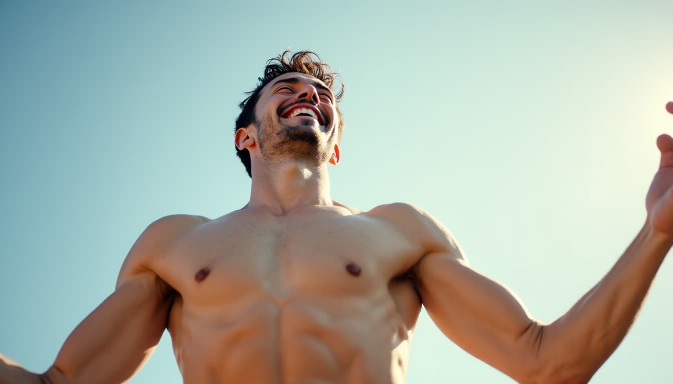 Energetic man embodying a vibrant and active lifestyle