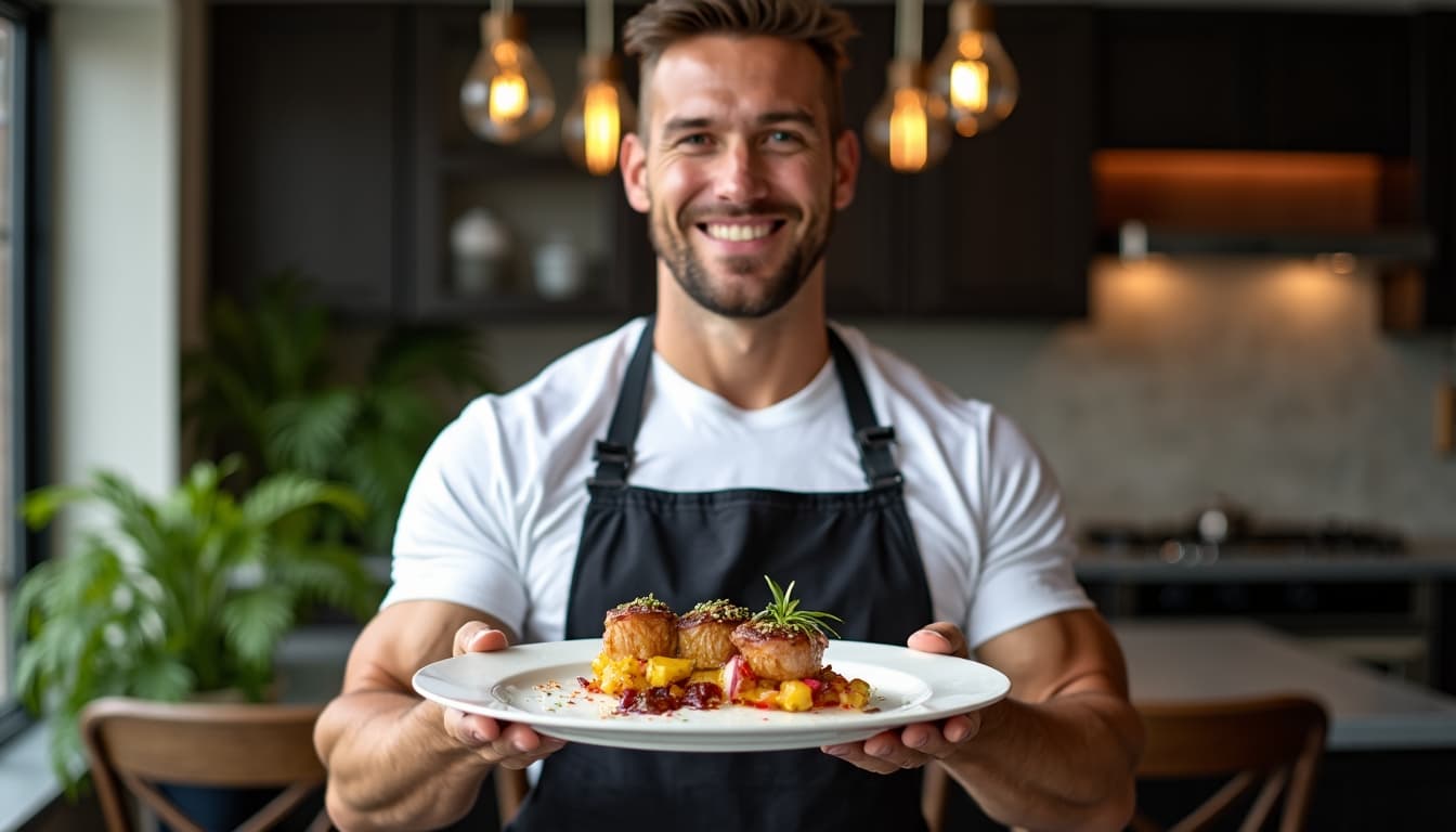 Präsentation einer selbstbewussten kulinarischen Kreation
