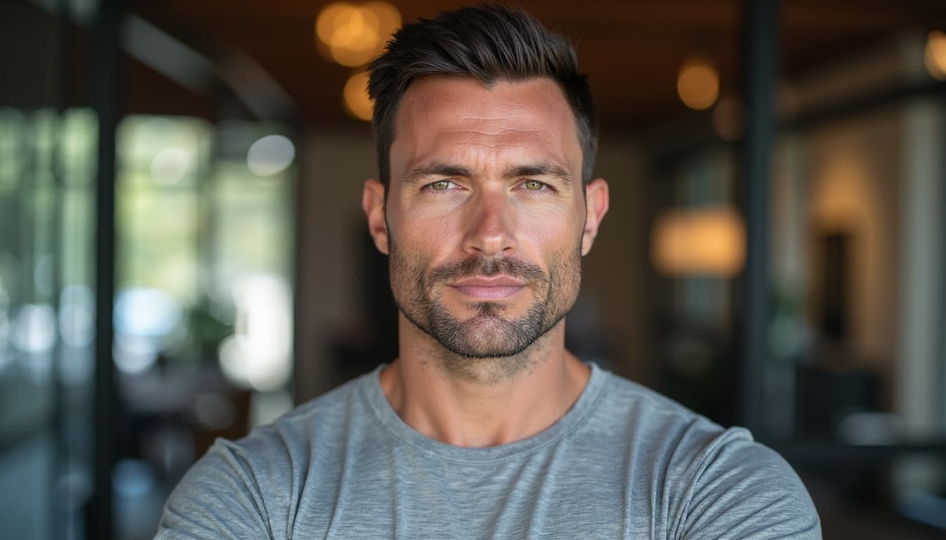 Man with enhanced focus and purpose