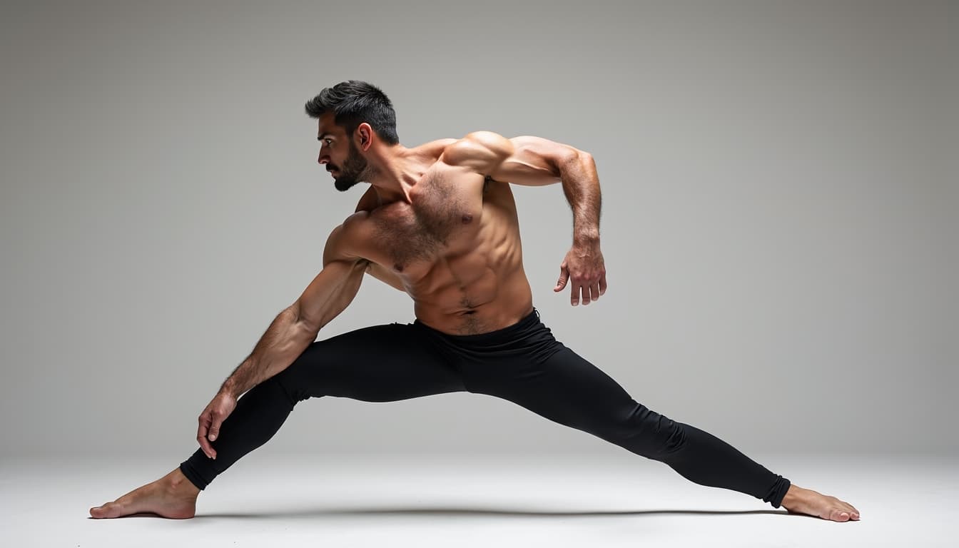 Hombre demostrando excelente flexibilidad