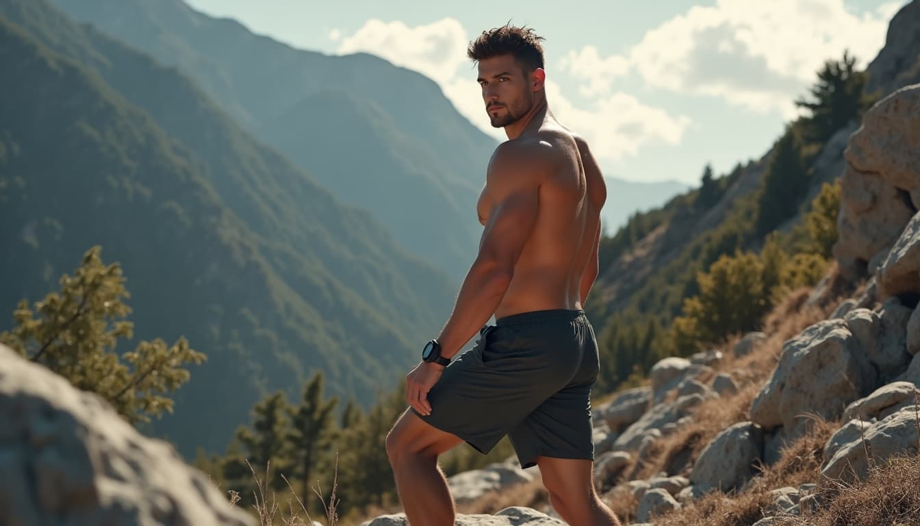 Entusiasta de Aventura Posando Confidentemente