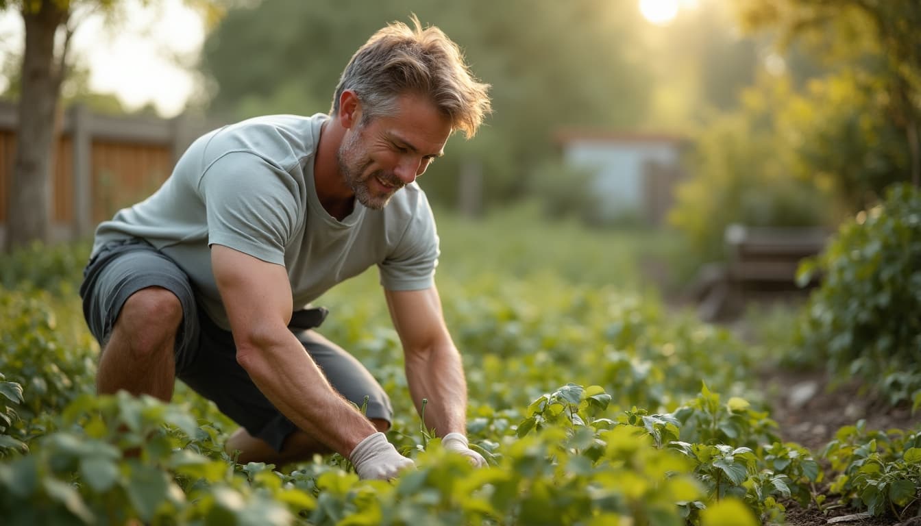 Homem apreciando atividade física em ambiente de voluntariado