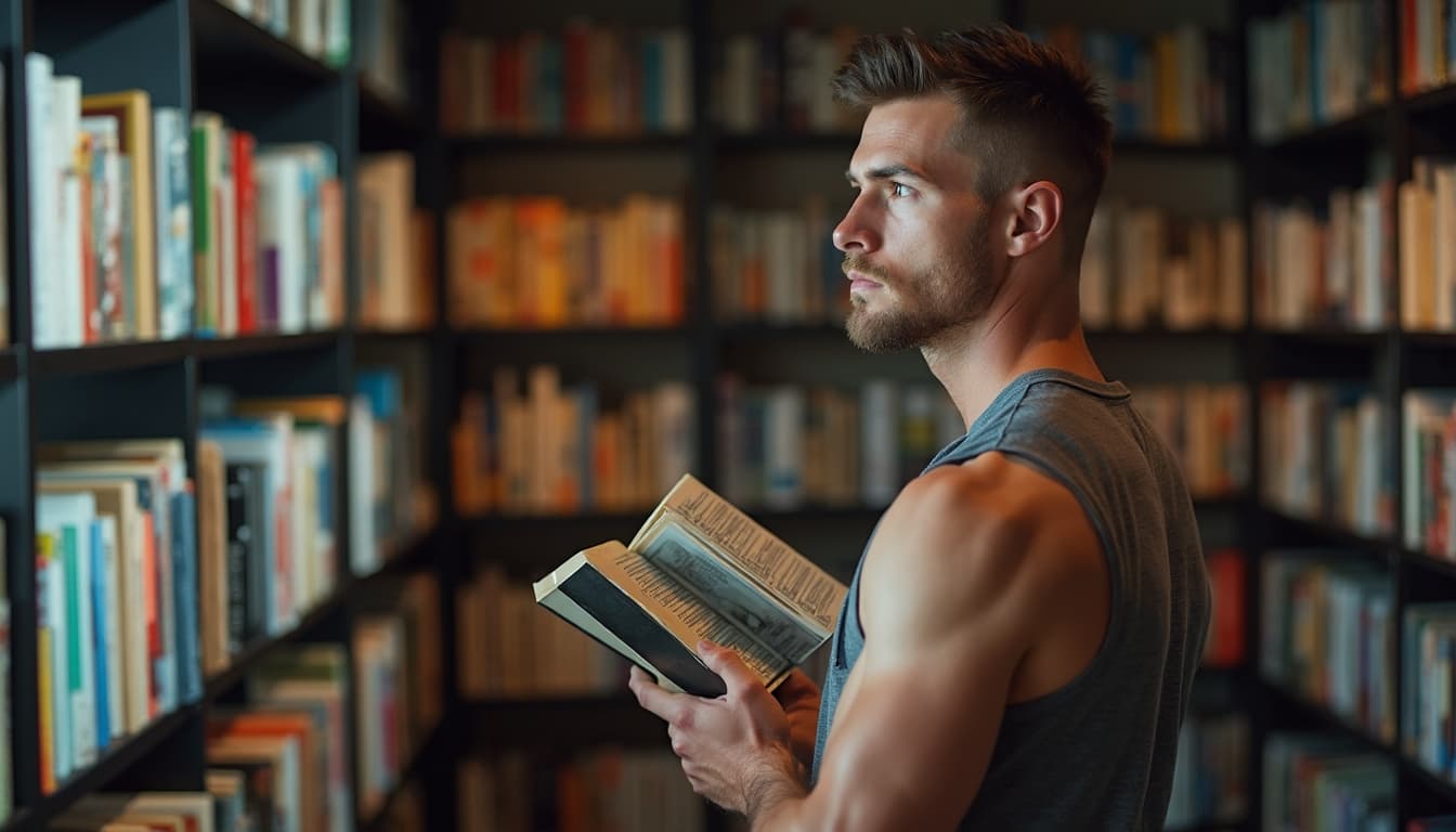 Confident Male Engaging in Language Learning