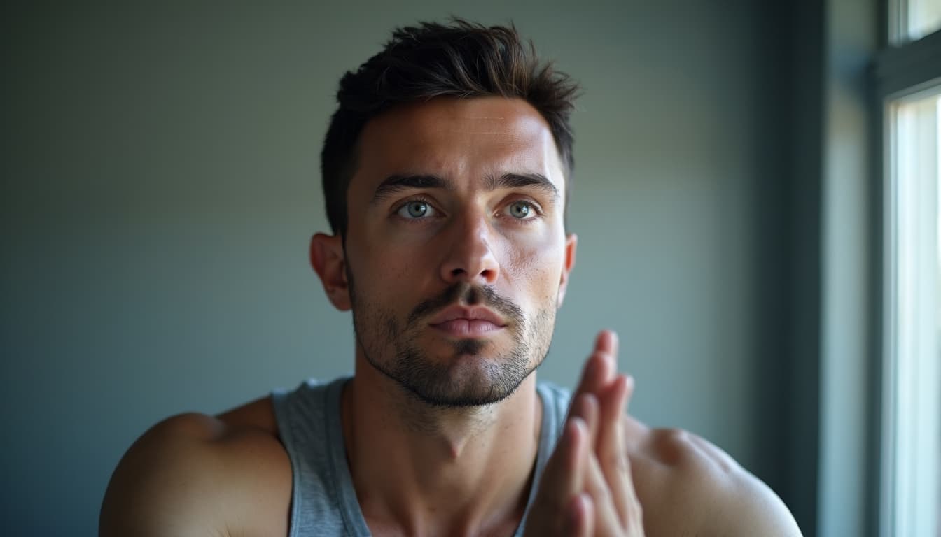Hombre en profunda concentración simbolizando claridad mental